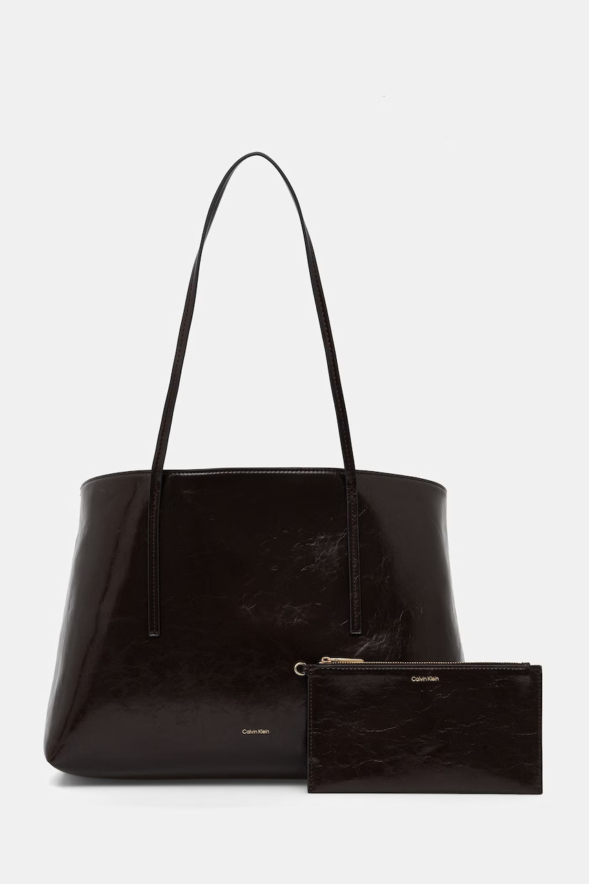 Calvin Klein geantă shopper pentru femei, cu imitație de piele
