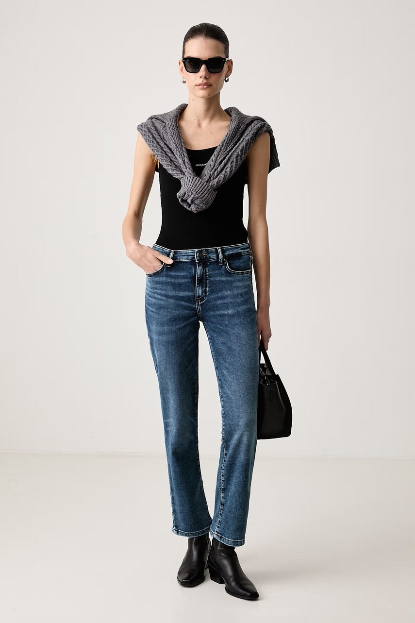 Guess Jeans τοπ γυναικείο βαμβακερό με ελαστάν