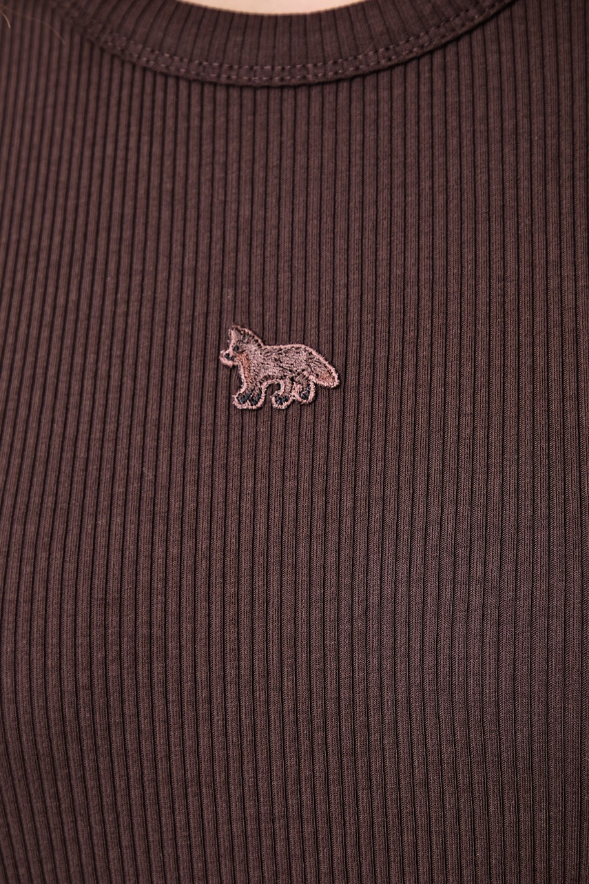 Maison Kitsuné  Baby Fox T-shirt basic damski bawełniany z elastanem (zdjęcie 6)