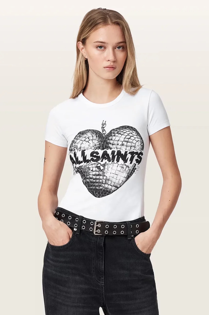 AllSaints T-shirt damski z bawełną REFLECT STEVIE TEE