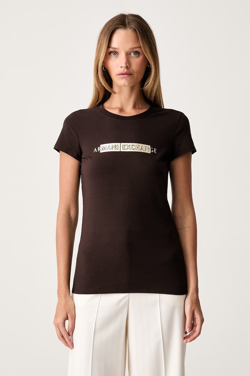Armani Exchange tricou pentru femei din bumbac cu elastan