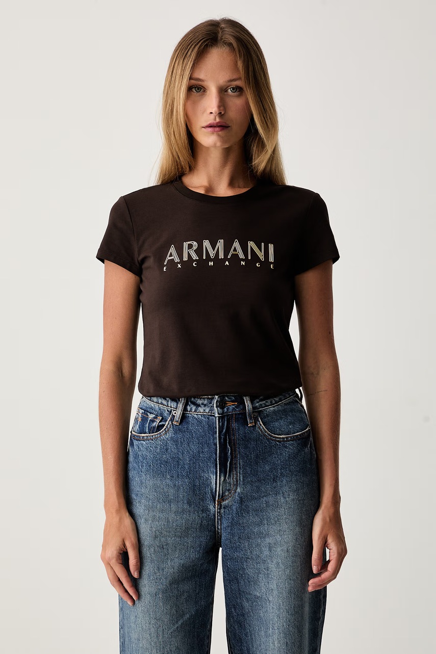 Armani Exchange  majica za žene od pamuka s elastanom