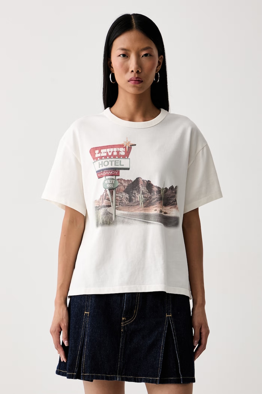 Levi's T-shirt oversize damski bawełniany GR VINTAGE