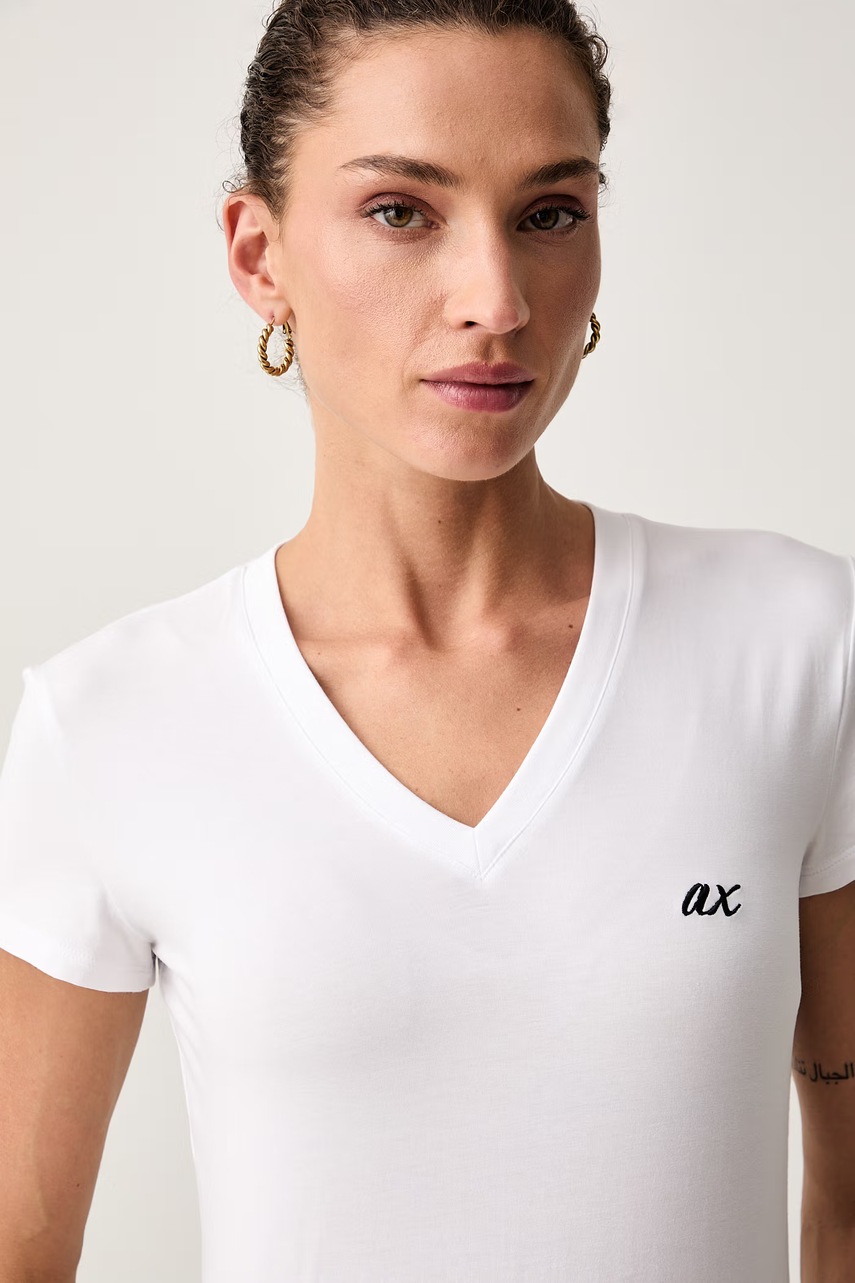 Armani Exchange tričko dámské bavlněné s elastanem (obrázek 4)