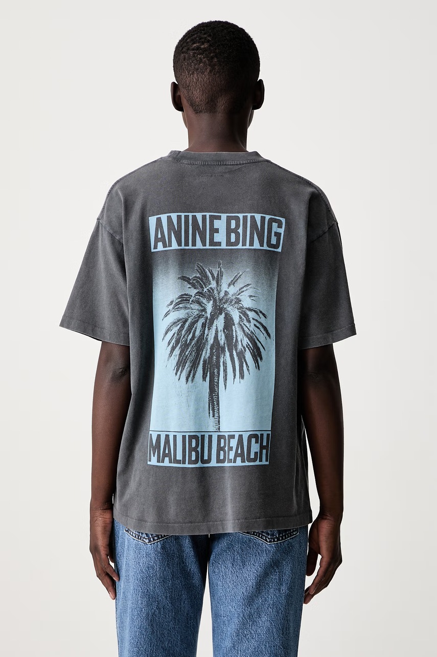 Anine Bing CADE TEE PALM T-shirt bawełniany damski