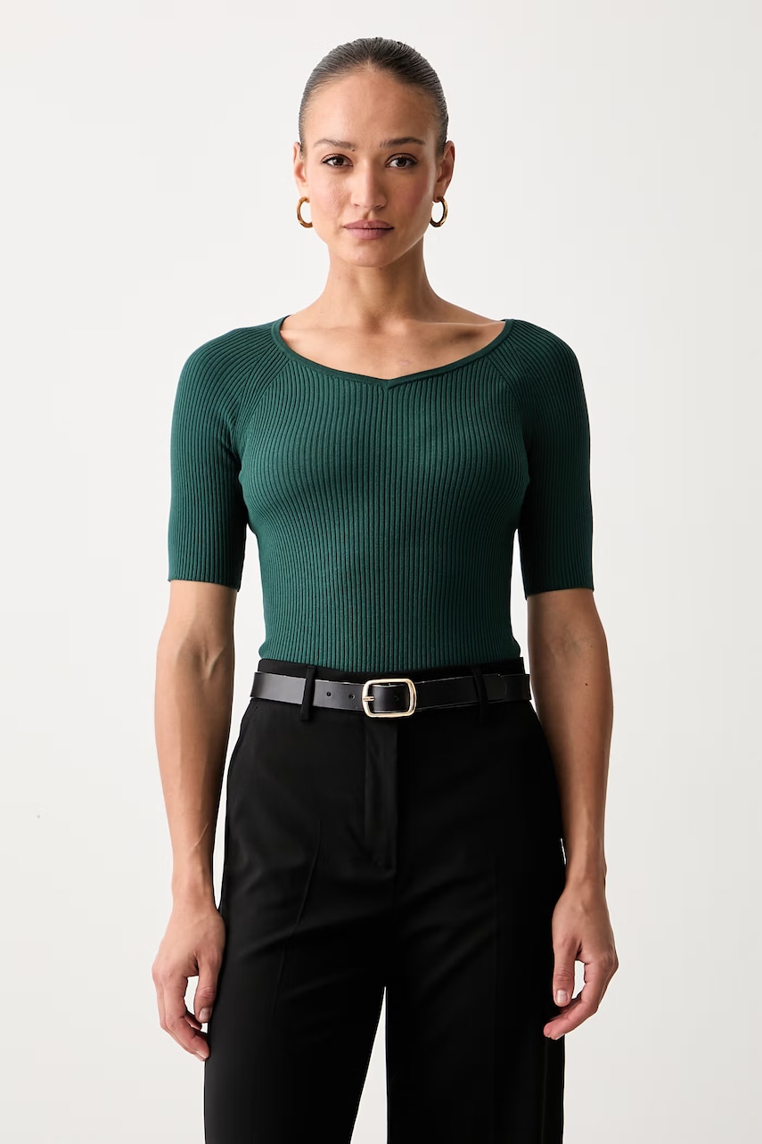 Weekend Max Mara T-shirt swetrowy damski z wiskozą WKDTENENTE