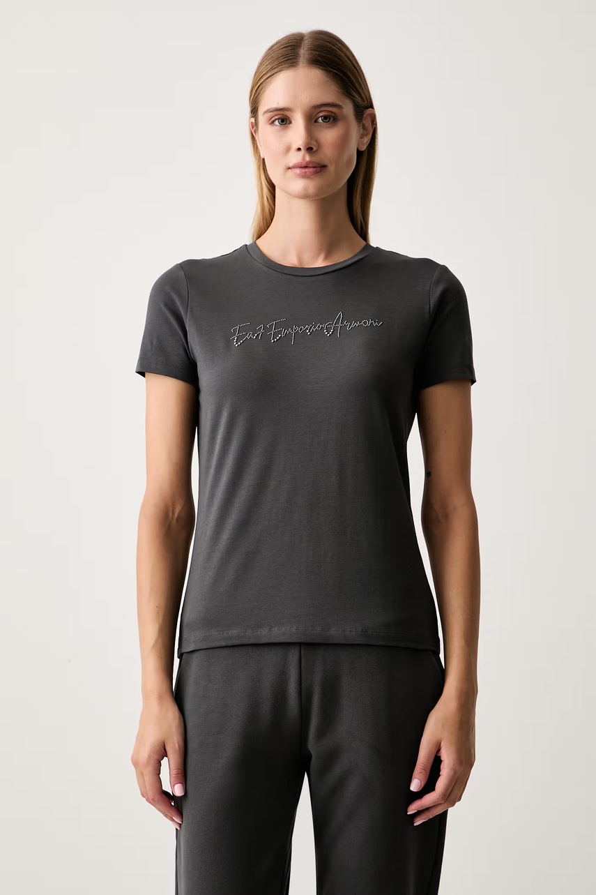 EA7 Emporio Armani T-shirt damski bawełniany z elastanem