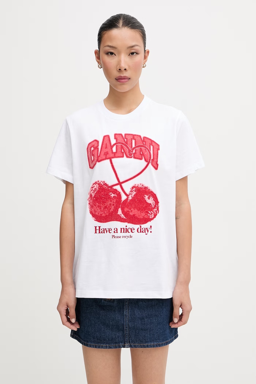 GANNI tricou din bumbac pentru femei