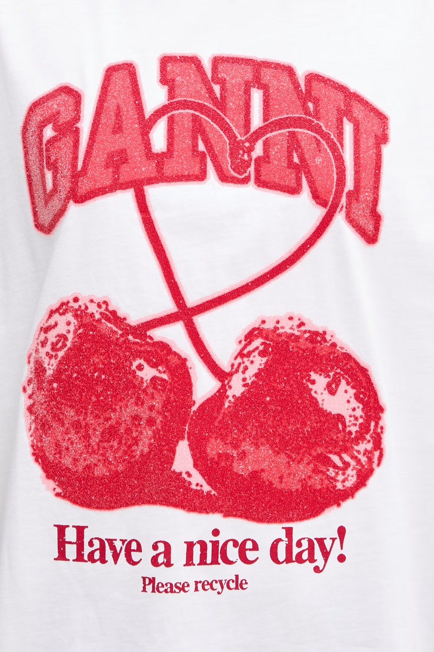 GANNI T-shirt bawełniany damski (zdjęcie 4)