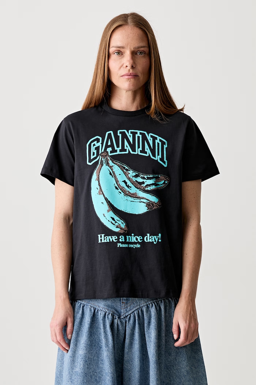 GANNI T-shirt bawełniany damski