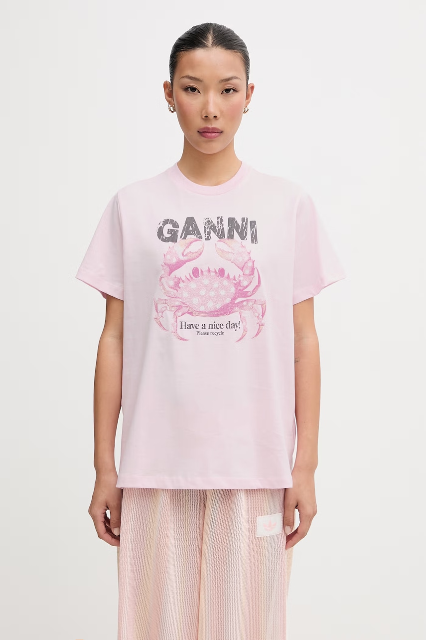 GANNI tricou din bumbac pentru femei