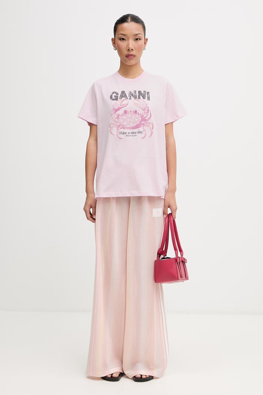 GANNI T-shirt bawełniany damski (zdjęcie 5)