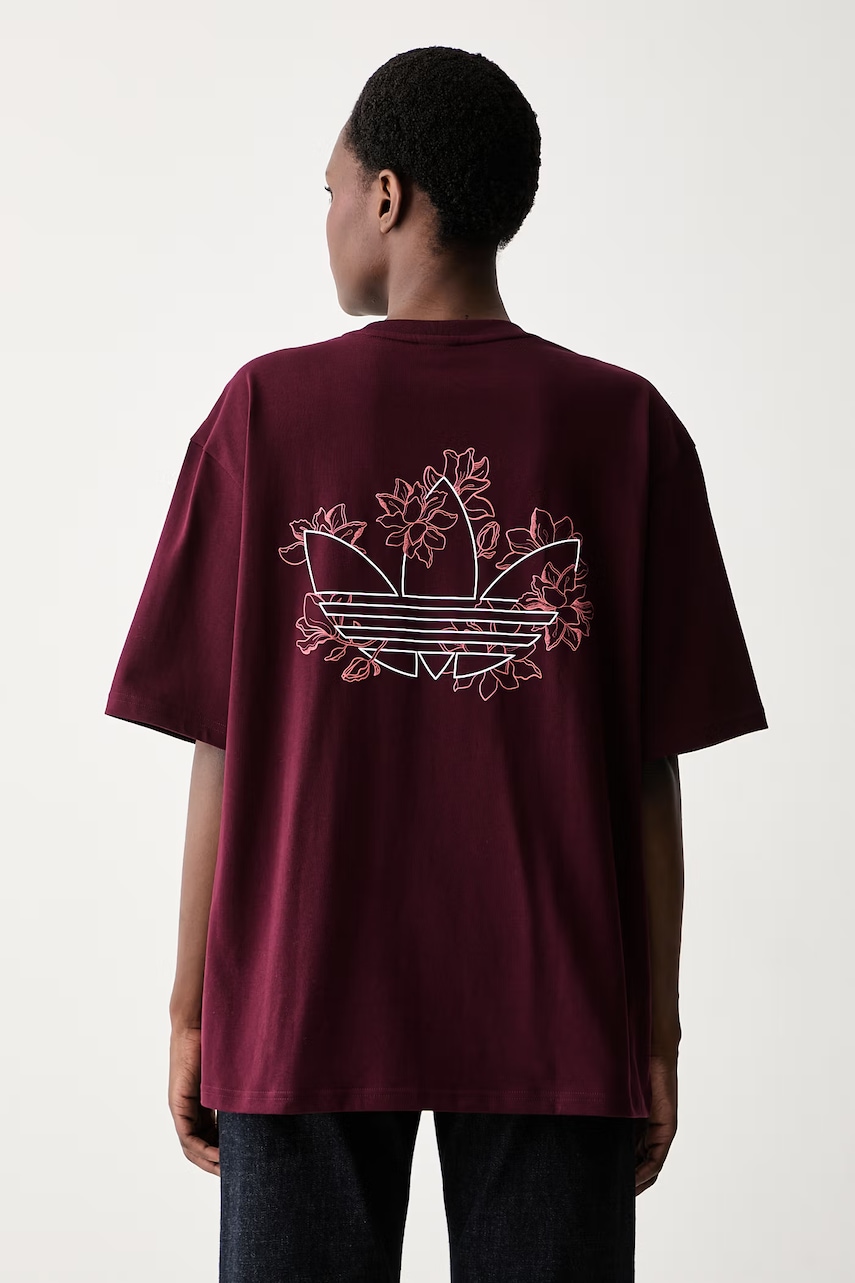adidas Originals T-shirt oversize damski bawełniany Floral