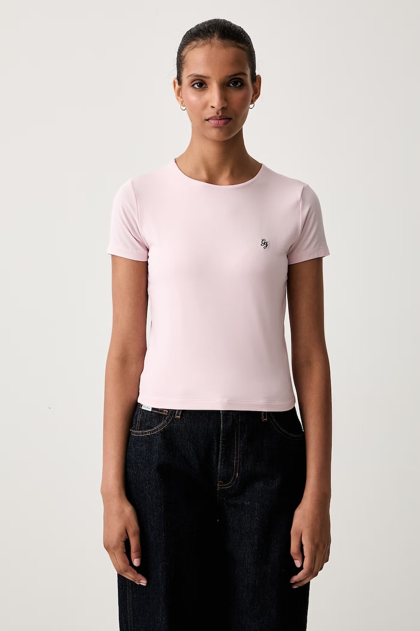 Guess Jeans T-shirt basic damski z modalu