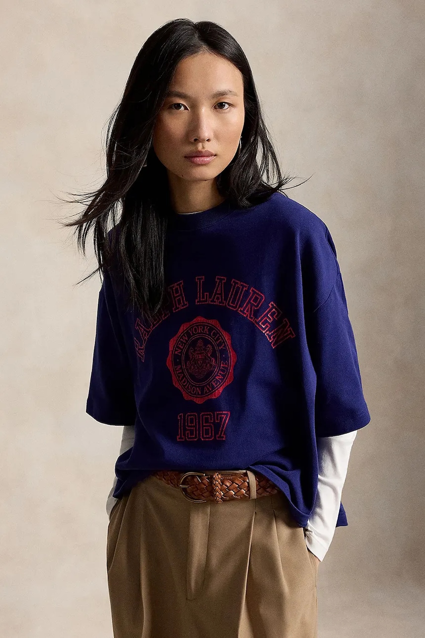 Polo Ralph Lauren T-shirt oversize damski bawełniany