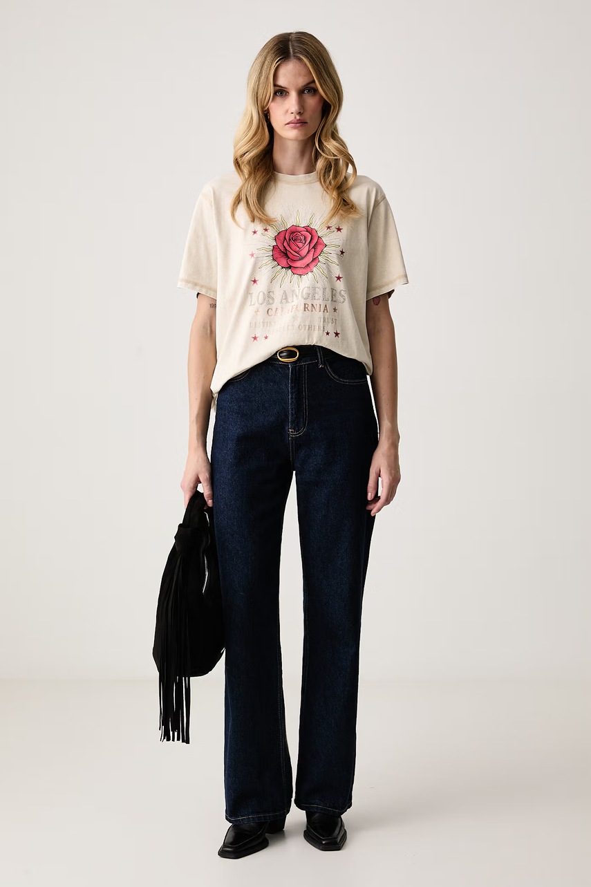 Guess  тениска дамска от памук ROSE