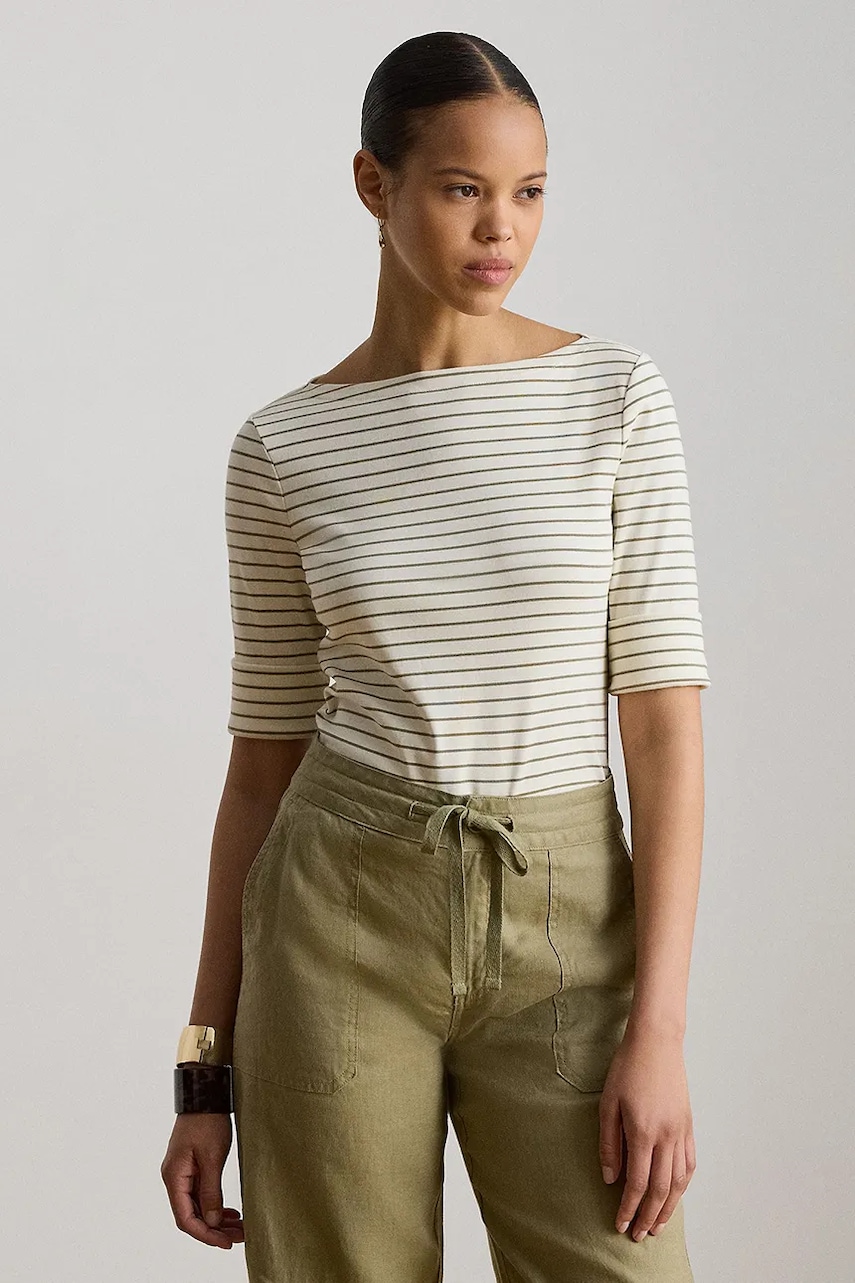 Lauren Ralph Lauren T-shirt damski z bawełną