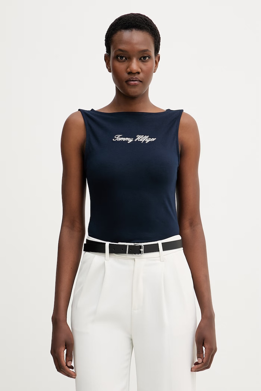 Tommy Hilfiger τοπ γυναικείο βαμβακερό με ελαστάν
