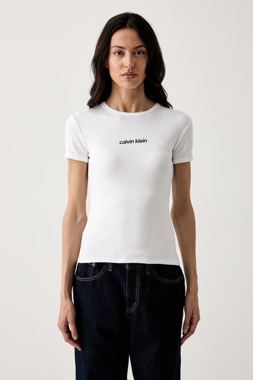 Calvin Klein Jeans t-shirt γυναικείο βαμβακερό με ελαστάν