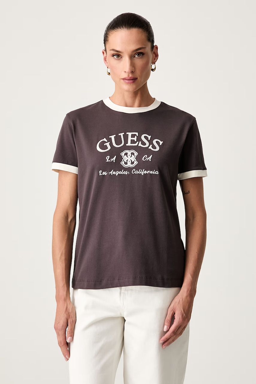 Guess t-shirt γυναικείο βαμβακερό με ελαστάν HOSHI