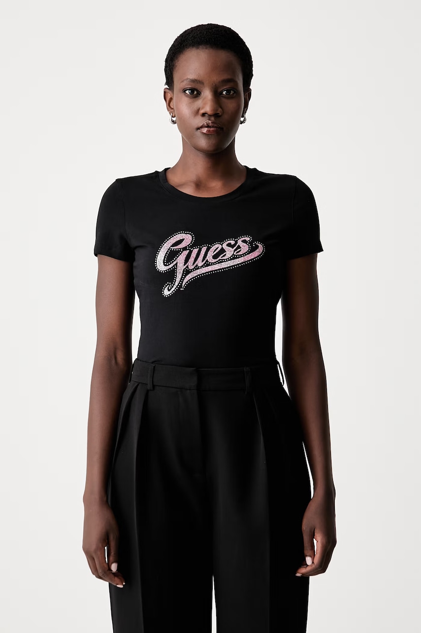 Guess T-shirt damski z bawełną