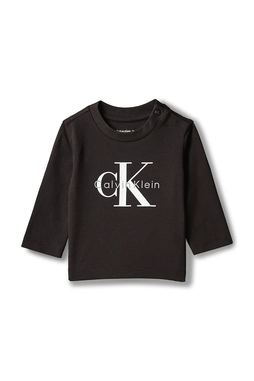 Calvin Klein Jeans  tričko s dlhým rukávom dojčenské bavlnené s elastanom