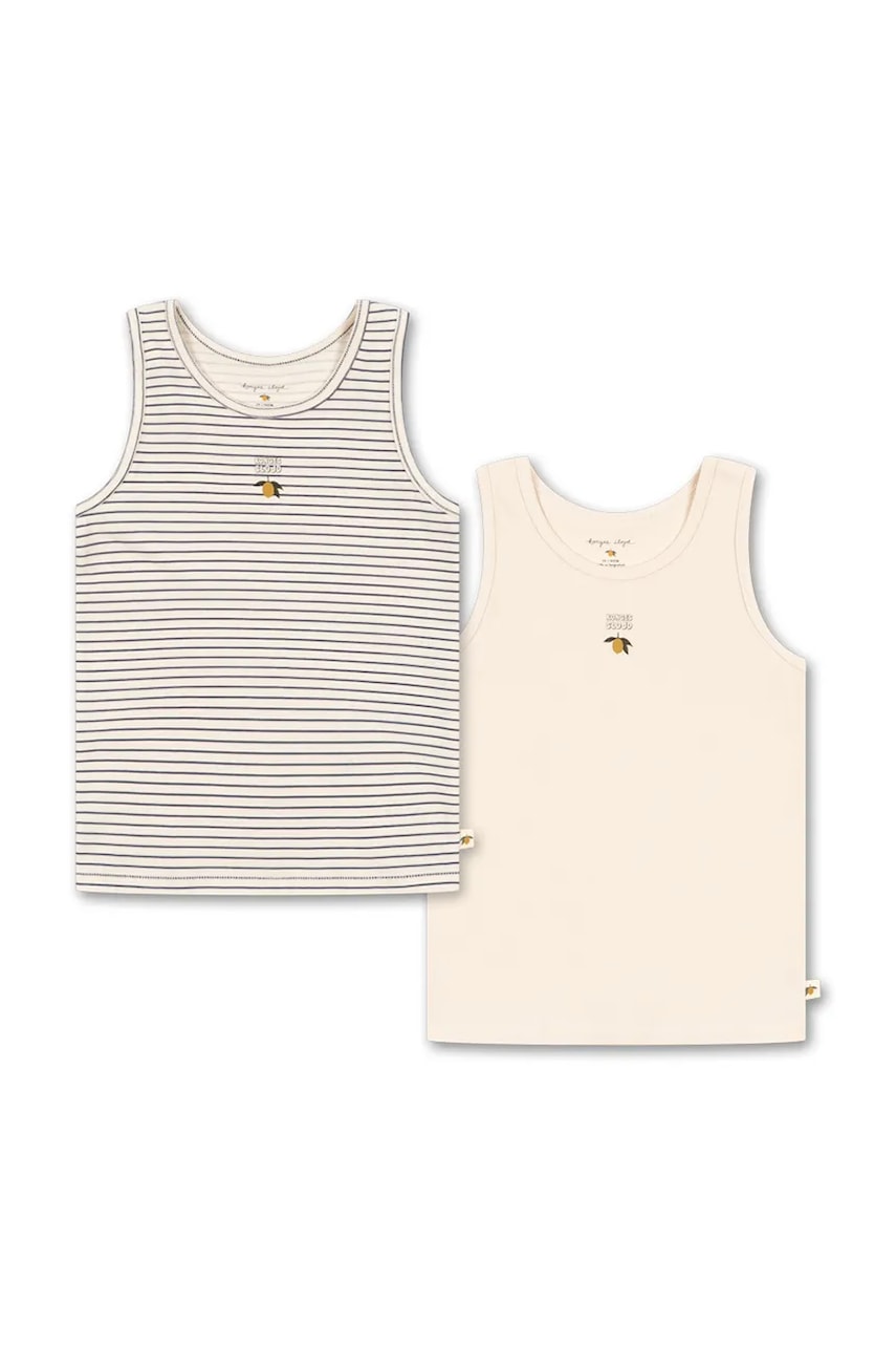 Konges Sløjd  tielko detské bavlnené s elastanom BASIC 2 PACK TANK TOP GOTS