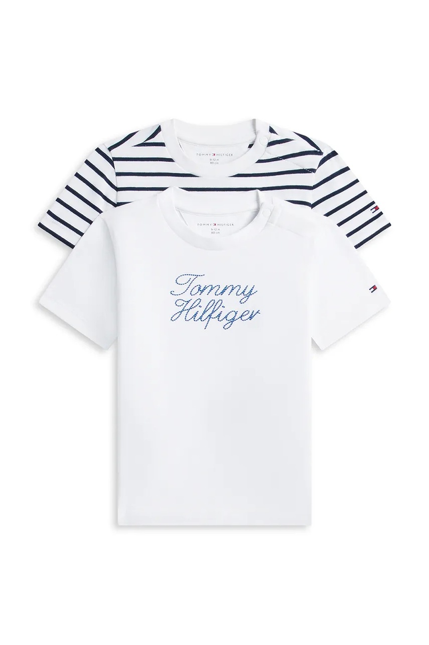Tommy Hilfiger tričko dojčenské s bavlnou 2-pak