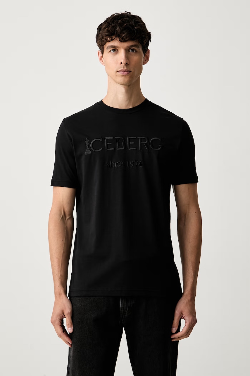 Iceberg T-shirt męski bawełniany