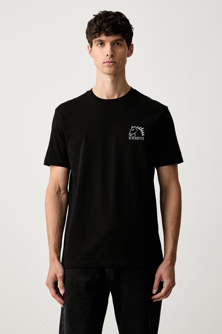 Iceberg T-shirt męski bawełniany