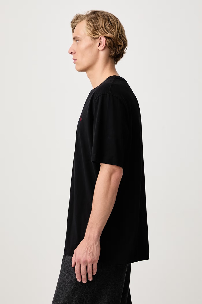Maison Kitsuné  Red Profile Fox T-shirt bawełniany męski (zdjęcie 4)