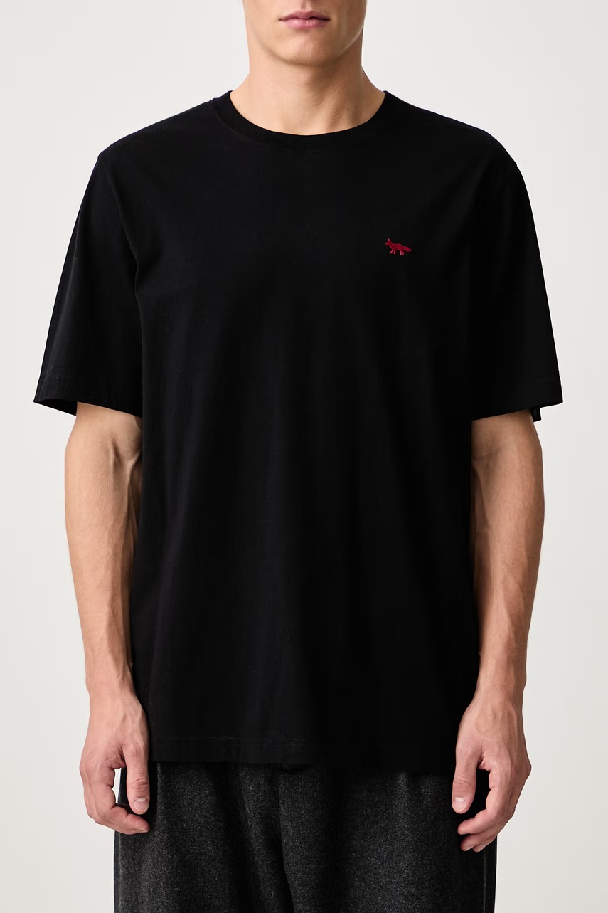 Maison Kitsuné  Red Profile Fox T-shirt bawełniany męski (zdjęcie 5)