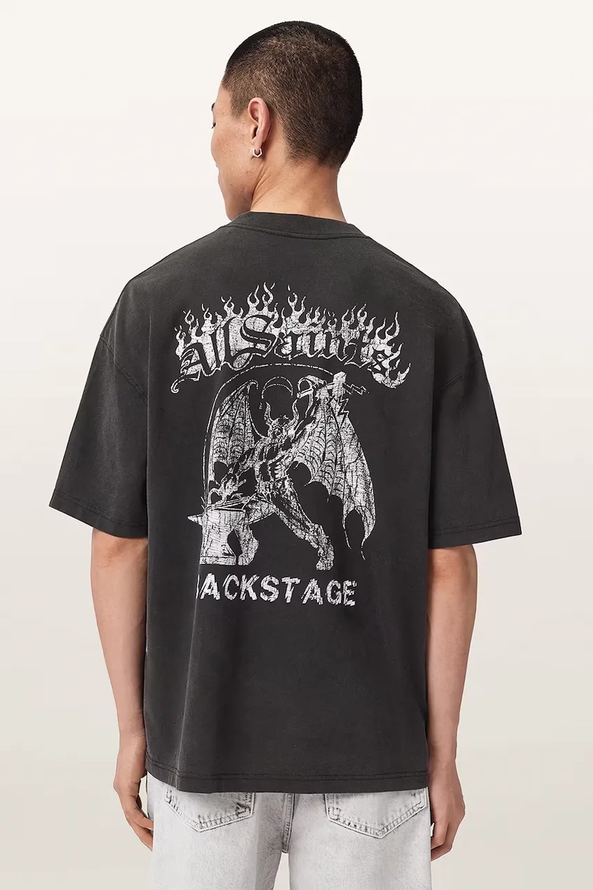 AllSaints  oversize tričko pánske bavlnené REPEAT