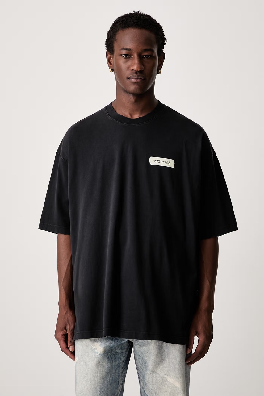 Vetements Scribbled Logo tricou din bumbac pentru bărbați