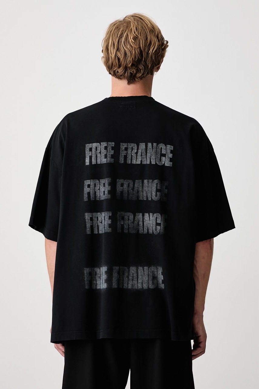 Vetements Free France T-shirt oversize bawełniany męski