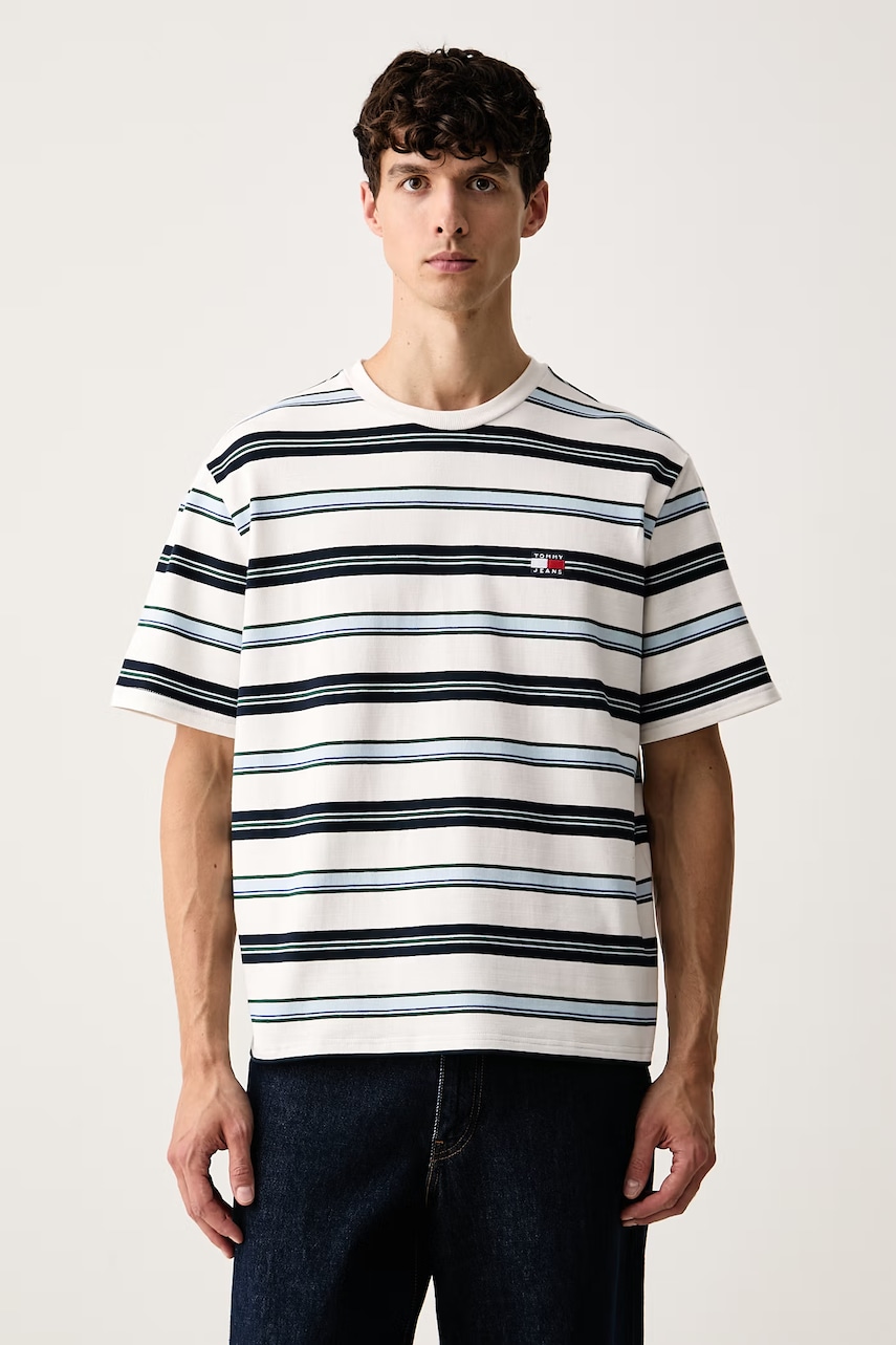 Tommy Jeans tričko pánske bavlnené s elastanom