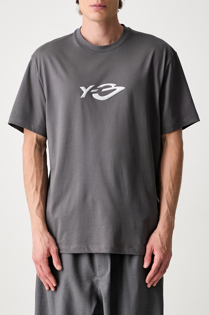 Y-3 LOGO LS TEE T-shirt bawełniany męski (zdjęcie 4)