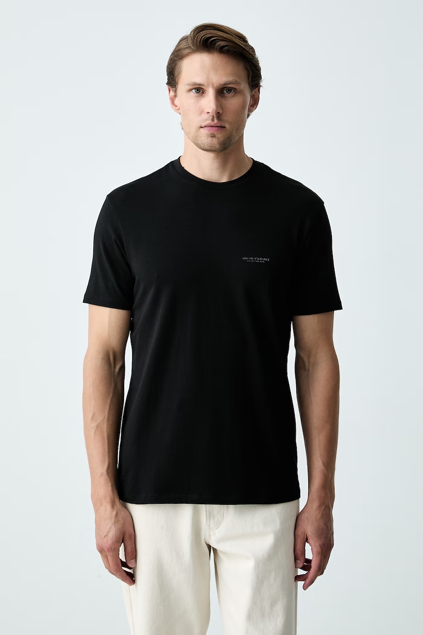 Armani Exchange T-shirt męski bawełniany z elastanem