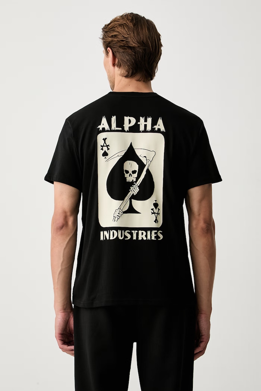 Alpha Industries t-shirt ανδρικό βαμβακερό Skull Ops
