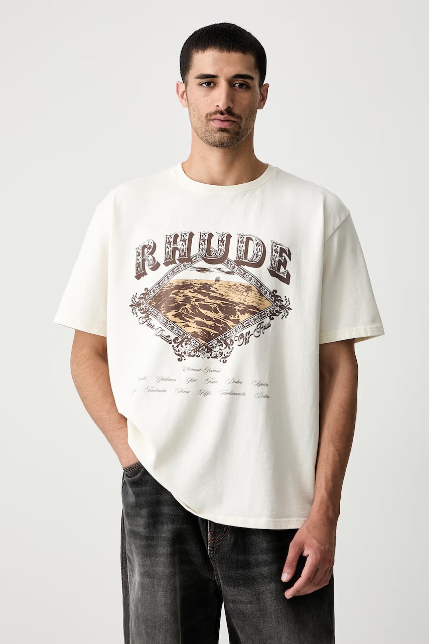 RHUDE T-shirt bawełniany męski
