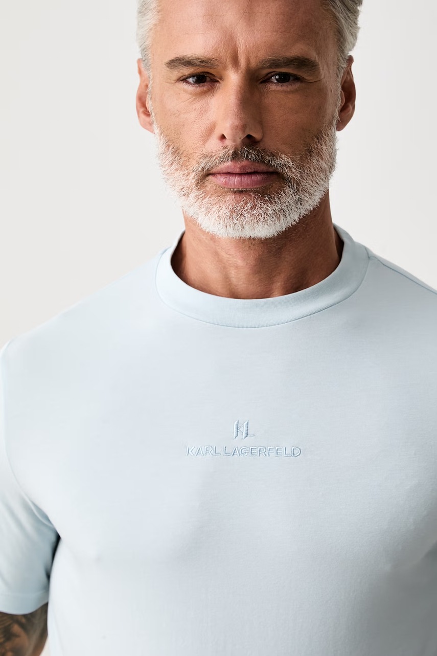 Karl Lagerfeld basic tričko pánské bavlněné s elastanem (obrázek 4)