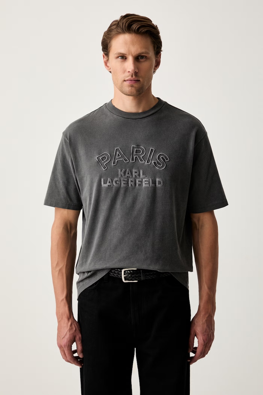 Karl Lagerfeld T-shirt męski bawełniany