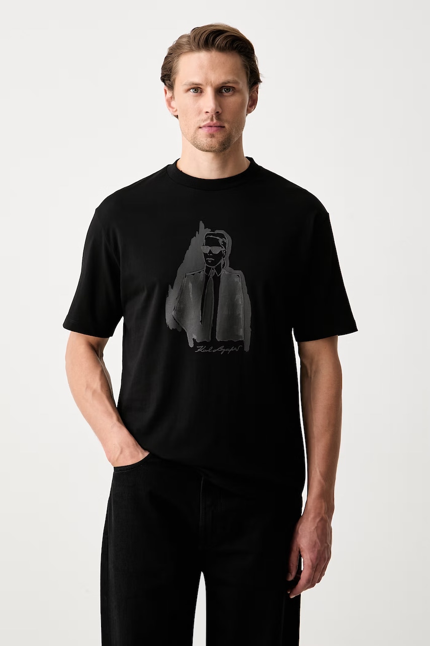 Karl Lagerfeld T-shirt męski bawełniany
