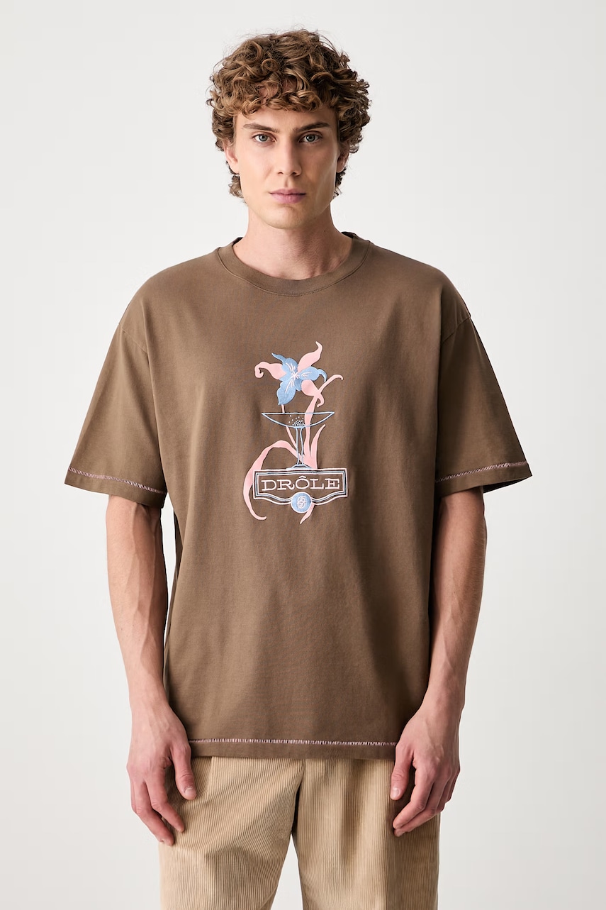 Drôle de Monsieur T-shirt męski bawełniany Iris