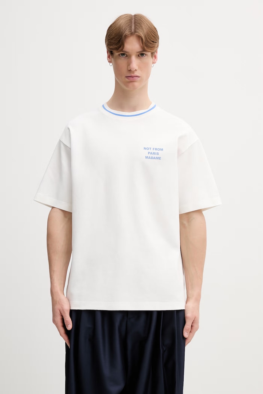Drôle de Monsieur Sport Slogan T-shirt bawełniany męski