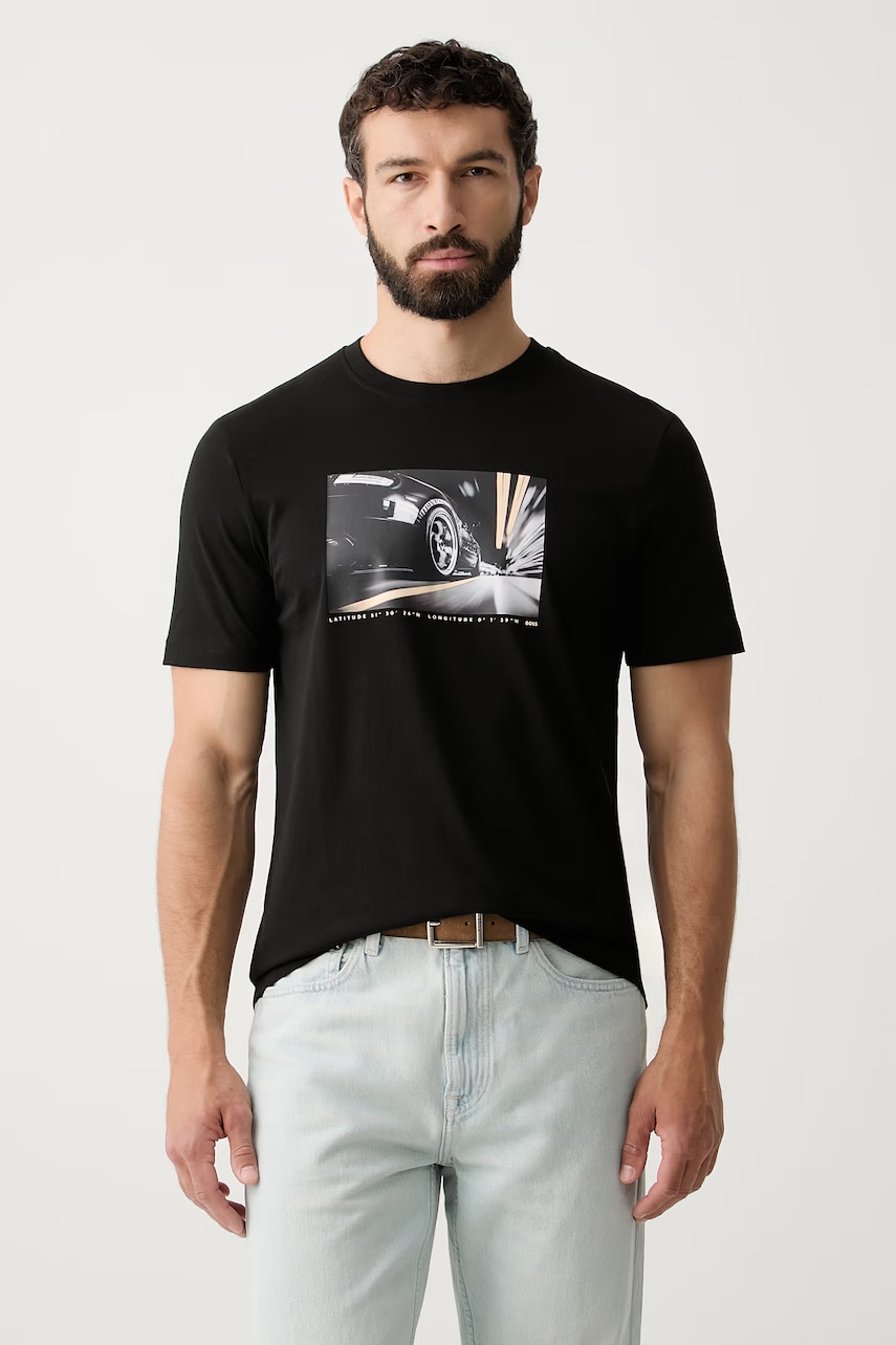 BOSS Orange T-shirt męski bawełniany Te_Motors