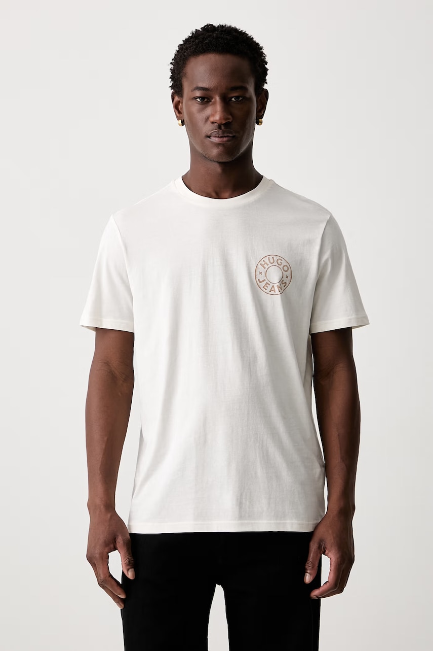 HUGO Blue T-shirt męski bawełniany Nemodo