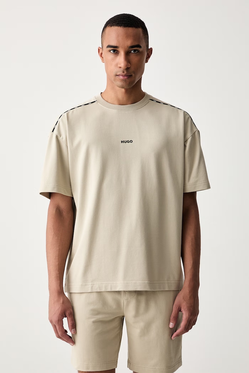 HUGO T-shirt oversize męski z bawełną NOAH T-SHIRT