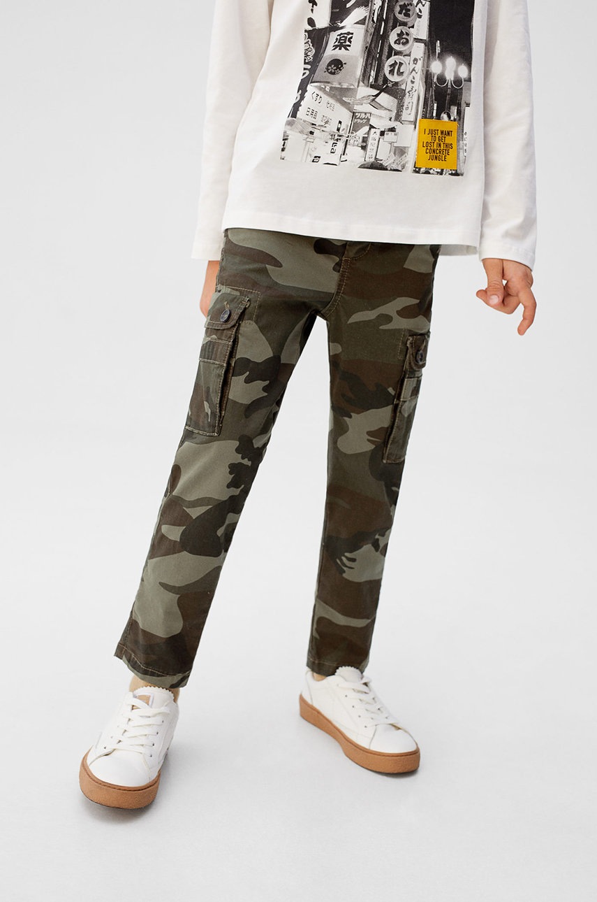 Mango Kids - Pantaloni copii Camou 110-164 cm