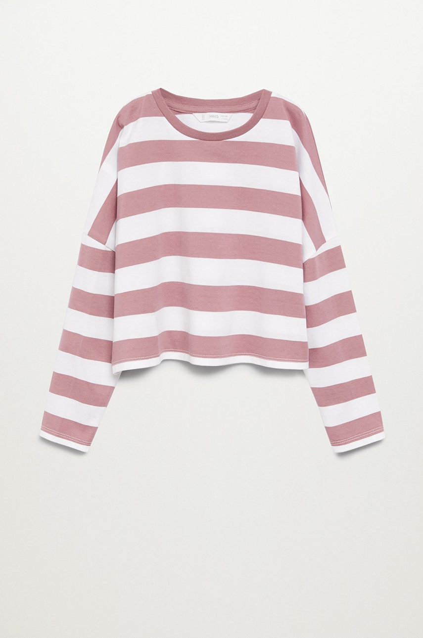 

Mango Kids - Детский лонгслив STRIPES, Розовый